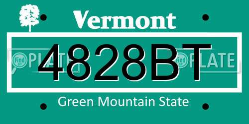 4828BT Vermont License Plate
