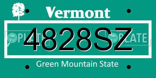 4828SZ Vermont License Plate