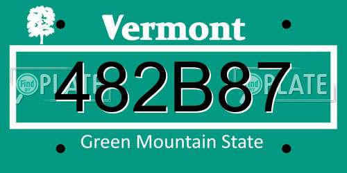 482B87 Vermont License Plate