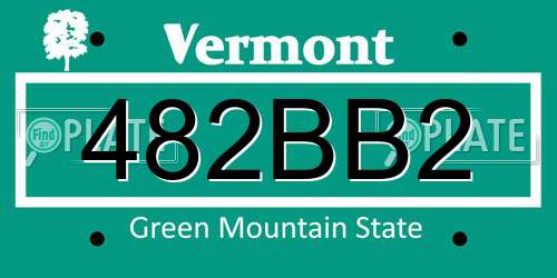 482BB2 Vermont License Plate