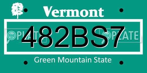 482BS7 Vermont License Plate