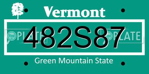 482S87 Vermont License Plate