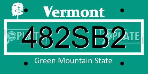 482SB2 Vermont License Plate