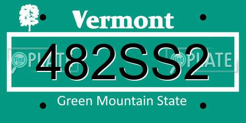 482SS2 Vermont License Plate