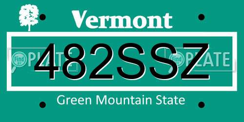 482SSZ Vermont License Plate