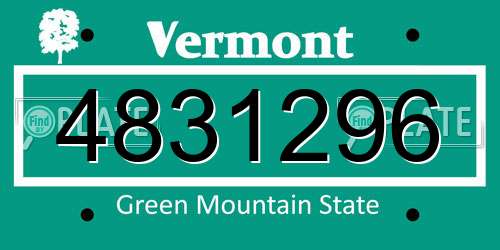 4831296 Vermont License Plate