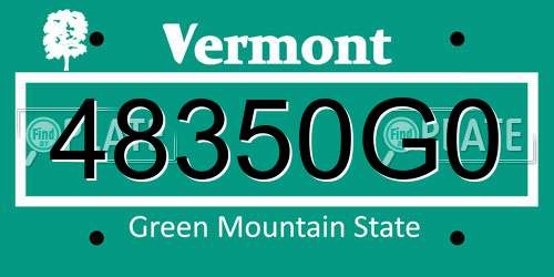 48350G0 Vermont License Plate