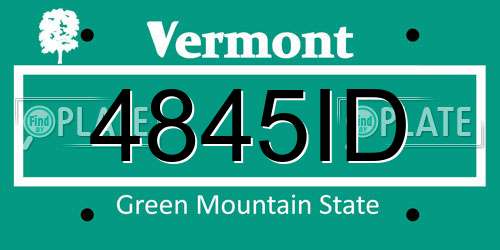 4845ID Vermont License Plate