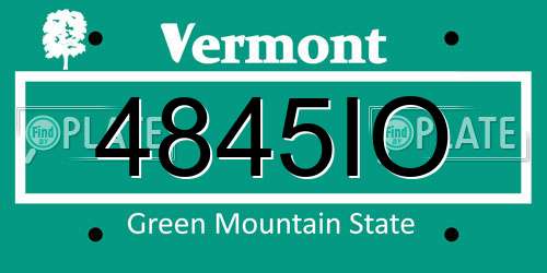 4845IO Vermont License Plate