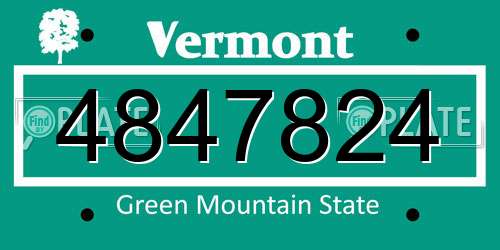 4847824 Vermont License Plate