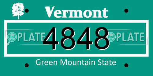 4848 Vermont License Plate