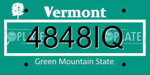 4848IQ Vermont License Plate