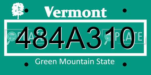 484A310 Vermont License Plate
