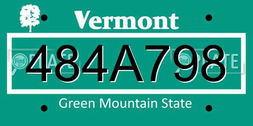 484A798 Vermont License Plate