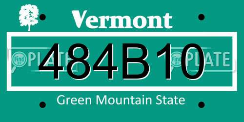 484B10 Vermont License Plate