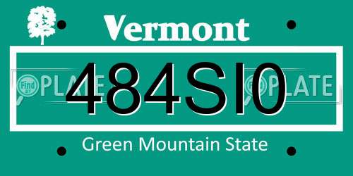 484SI0 Vermont License Plate