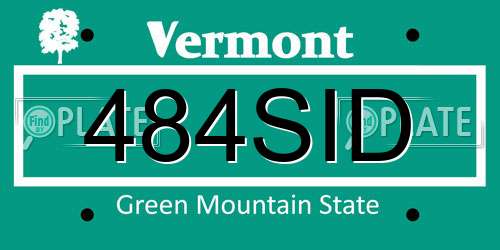 484SID Vermont License Plate