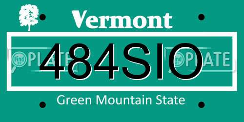 484SIO Vermont License Plate