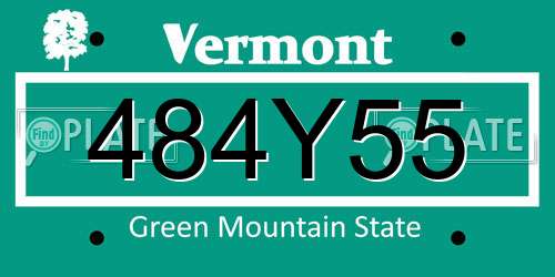 484Y55 Vermont License Plate