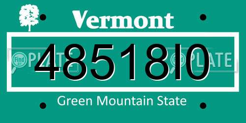 48518I0 Vermont License Plate