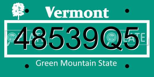 48539Q5 Vermont License Plate