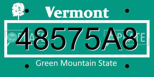 48575A8 Vermont License Plate