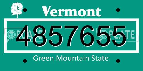 4857655 Vermont License Plate