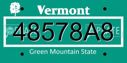 48578A8 Vermont License Plate