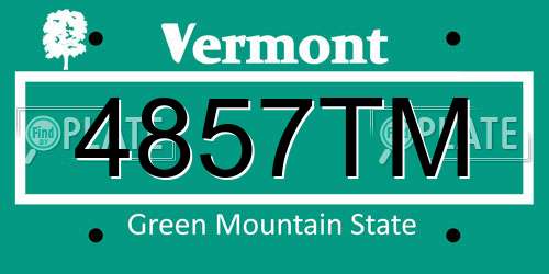 4857TM Vermont License Plate