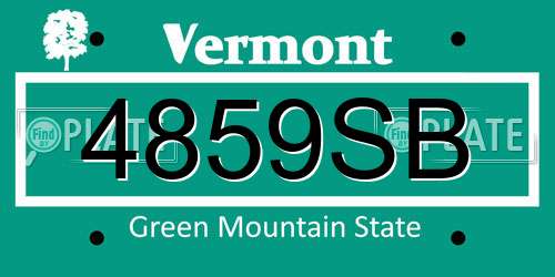 4859SB Vermont License Plate