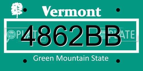 4862BB Vermont License Plate
