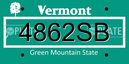 4862SB Vermont License Plate