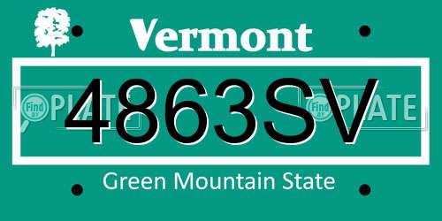 4863SV Vermont License Plate