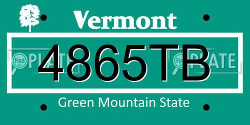 4865TB Vermont License Plate