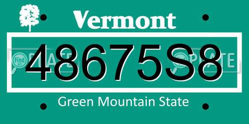 48675S8 Vermont License Plate