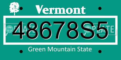 48678S5 Vermont License Plate
