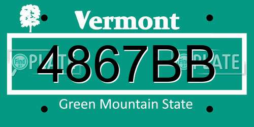4867BB Vermont License Plate