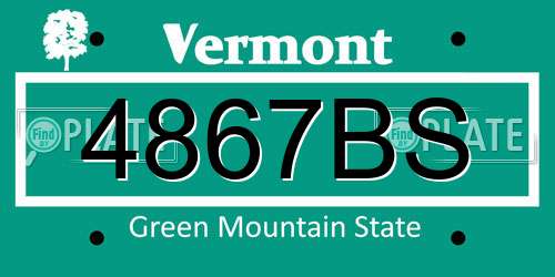 4867BS Vermont License Plate