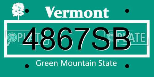4867SB Vermont License Plate