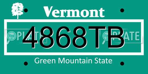 4868TB Vermont License Plate