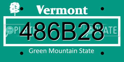 486B28 Vermont License Plate