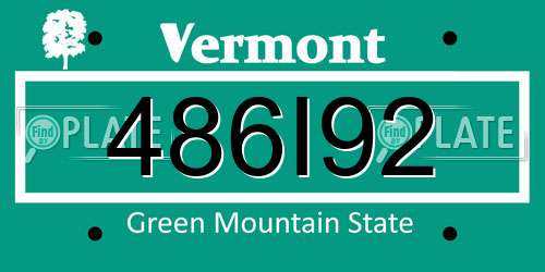 486I92 Vermont License Plate