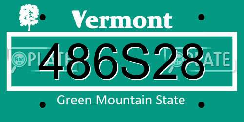 486S28 Vermont License Plate