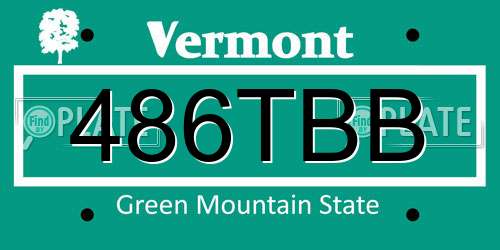 486TBB Vermont License Plate