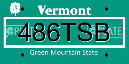 486TSB Vermont License Plate