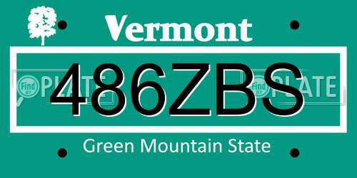 486ZBS Vermont License Plate