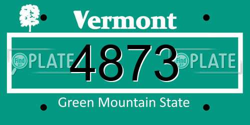 4873 Vermont License Plate