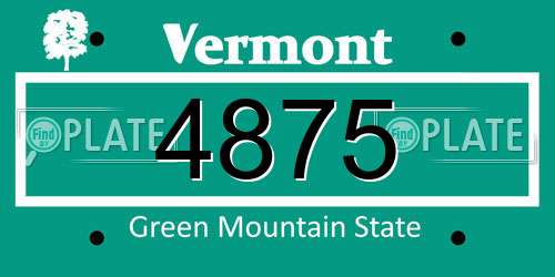 4875 Vermont License Plate