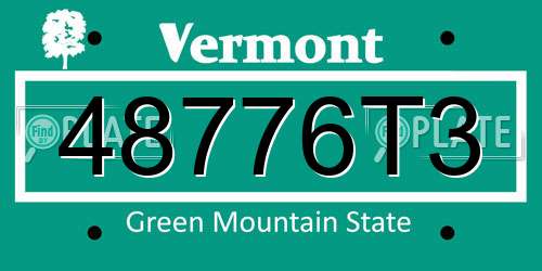 48776T3 Vermont License Plate