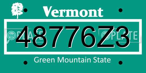 48776Z3 Vermont License Plate